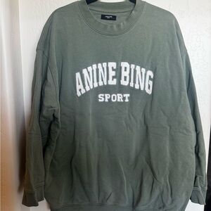 Anine Bing Green Crewneck Sweatshirt